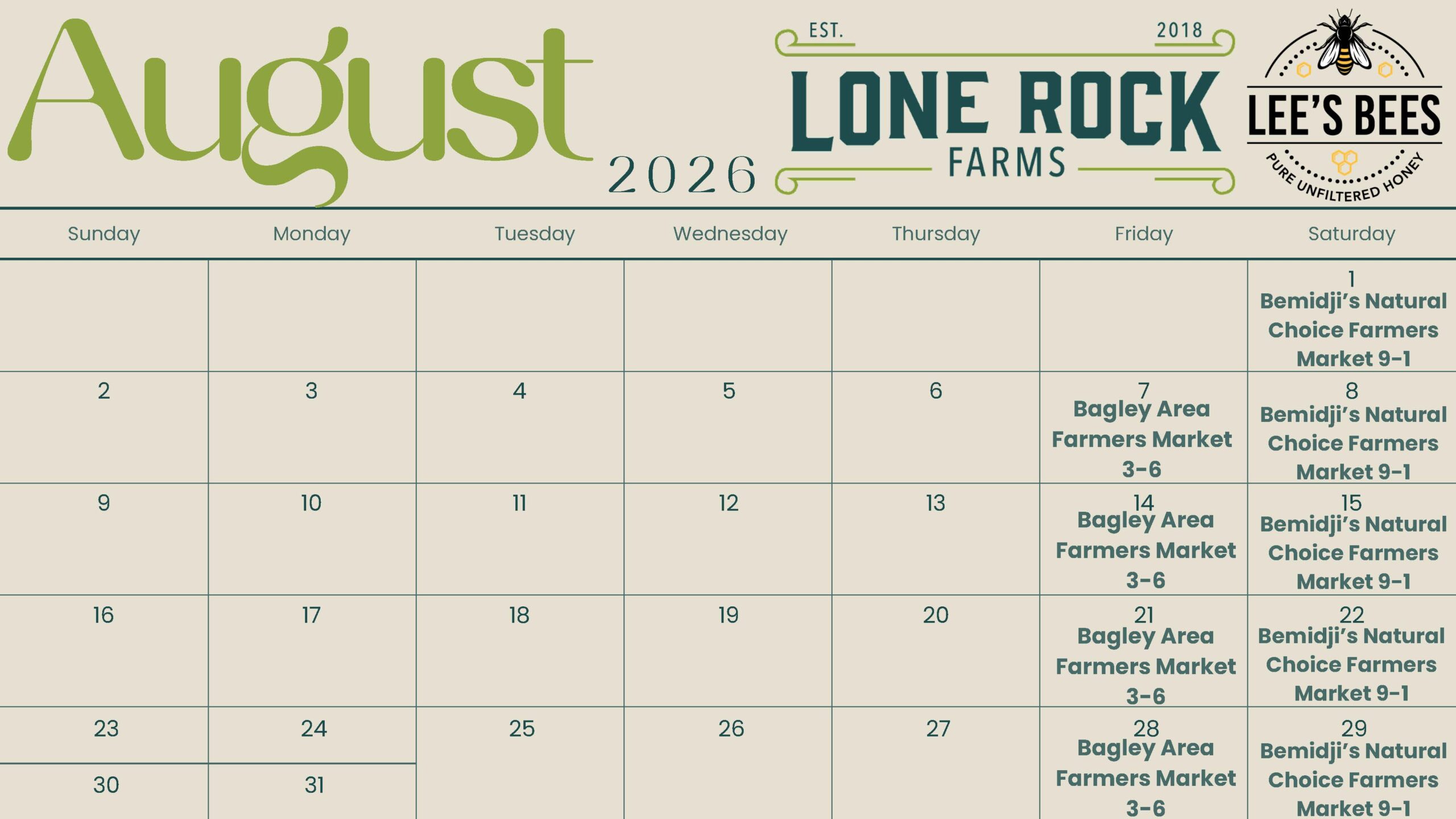 August 2026 August 2026